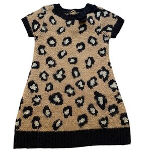 Gymboree Sweater Dress Toddler Brown Excellent Leopard Print Shimmer SIZE 18-24M